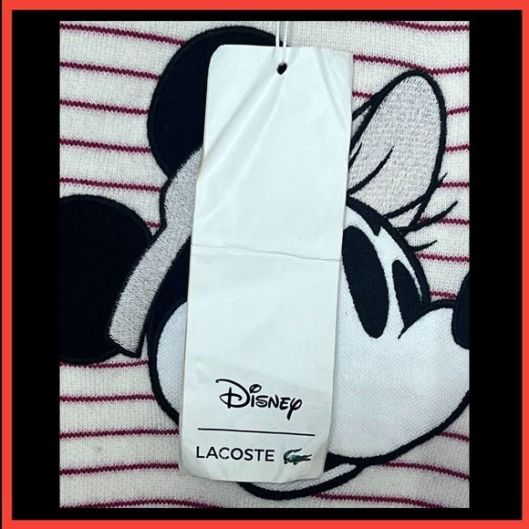LACOSTE X DISNEY Collaboration Collector Minnie Striped Women Crewneck Sweater M - Picture 12 of 15